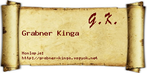 Grabner Kinga névjegykártya